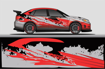 Car livery wrap decal, rally race style vector illustration abstract background