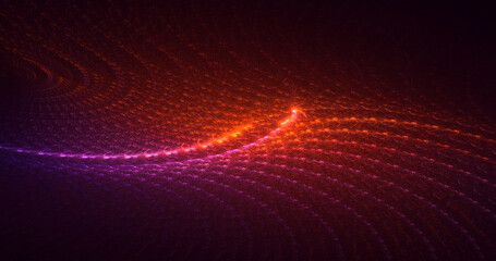 3D rendering abstract multicolor fractal light background