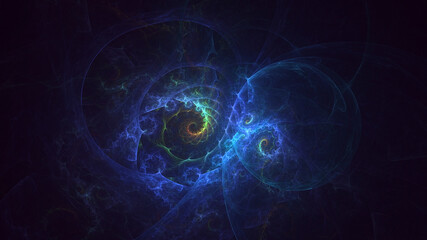 3D rendering abstract multicolor fractal light background