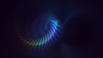 3D rendering abstract multicolor fractal light background