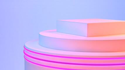 3d render mock up. White podium for anything