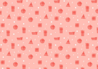 Gift box pattern wallpaper. Christmas pattern. Gift box icon. Happy new year poster. Christmas in pink tones.