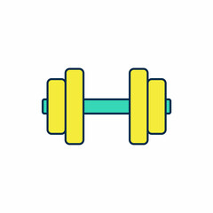 Filled outline Dumbbell icon isolated on white background. Muscle lifting, fitness barbell, sports equipment. Vector