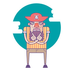 Flat Pirates Captain character