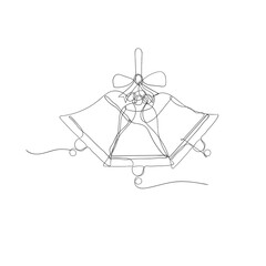 continuous line drawing jingle bell illustration vector
