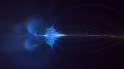 3D rendering abstract multicolor fractal light background