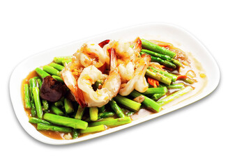 Stir​ Fried​ Shrimp​ with Asparagus, Shiitake mushroom , Chinese style