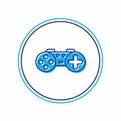 Filled outline Gamepad icon isolated on white background. Game controller. Vector