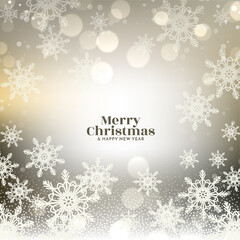 Merry Christmas festival stylish bokeh snowflakes background design