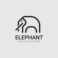 Elephant logo template simple icon in vector
