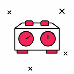 Filled outline Time chess clock icon isolated on white background. Sport equipment. Vector