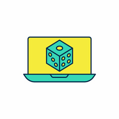 Filled outline Game dice icon isolated on white background. Casino gambling. Vector