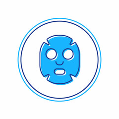 Filled outline Facial cosmetic mask icon isolated on white background. Cosmetology, medicine and health care. Vector