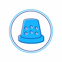 Filled outline Thimble for sewing icon isolated on white background. Vector