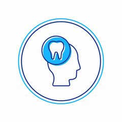 Filled outline Toothache icon isolated on white background. Vector