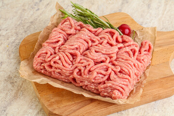 Raw beef minced meat for cooking