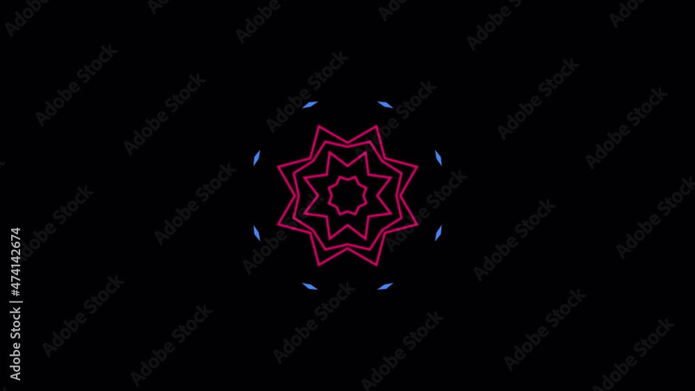 Aufkleber kaleida shapes seamless looped animation.alpha channel.abstract shapes element motion.