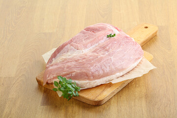 Piece of the raw pork meat