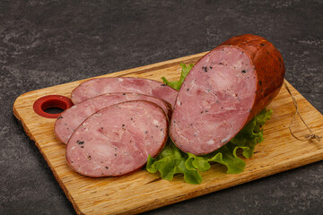 Smoked ham sausage with spices