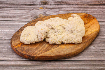 Raw meat schnitzel for roast