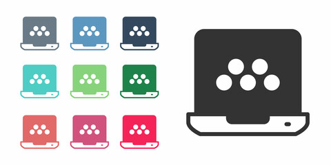 Black Taxi mobile app icon isolated on white background. Mobile application taxi. Set icons colorful. Vector