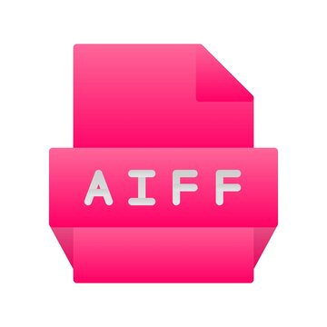 Aiff Flat Gradient Vector Icon Design