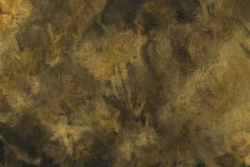 金色のメタリックなテクスチャの背景に黒のペイント　グランジ　ビンテージ　コピースペース　ダーク