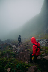 hiking in the mountains