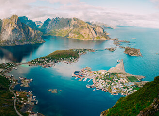Fototapeta na wymiar view of the bay in lofoten islands Norway