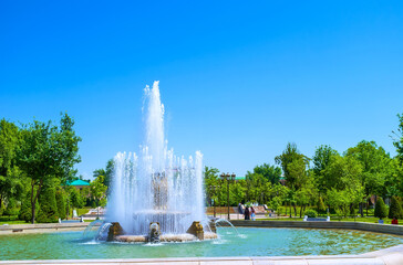 Relax in park of Tashkent, Amir Timur Square, Uzbekistan