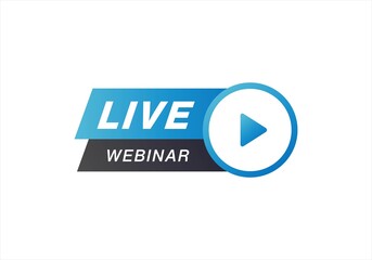 live webinar label graphic design element