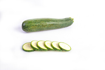 Fresh japanese cucumber isolated on white background. Concept healthy food.