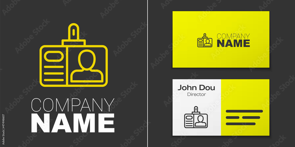 Poster logotype line identification badge icon isolated on grey background. it can be used for presentation