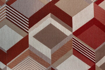 texture of jacquard fabric with geometric pattern