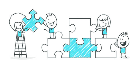 Stick men figures for business purposes or presentations. Vector.