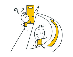 Stick men figures for business purposes or presentations. Vector.