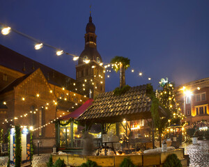 Christmas decoration of Cathedral (Dome) square in Riga. Latvia