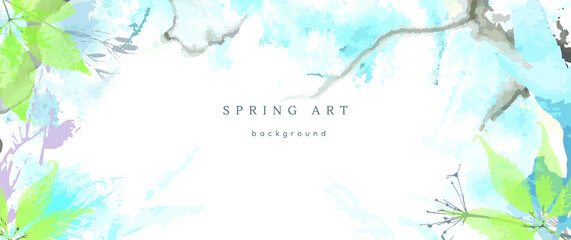 Obraz na płótnie Canvas spring season vector background pastel banner blue