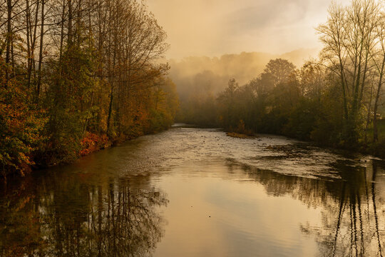 Course of the Pilona River in Asturias.