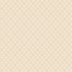 Vector background pattern for seamless textures and wallpapers with geometric ornament on a beige background. Flat design