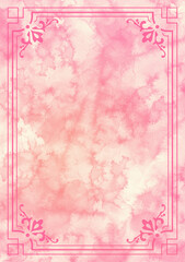 Hintergrund Romantik Deko Template rosa pink Rosen floral Wasserfarbe Aquarell Rahmen weich Frühling frisch sommerlich antik Rokkoko Jugendstil Victorianisch Buchseite Karte pastell retro antik