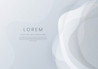 Abstract modern grey gradient waves overlap background with copy space for text.