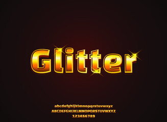 Obraz premium 3d golden glitter text effect