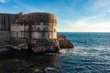 Dubrovnik, old defense walls, fortress Bokar. Croatia