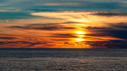 Obraz premium Cloudscape over the sea, sunset shot. Dubrovnik. Croatia.