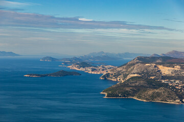 View of Adriatic coast in Croatia from a mountains.