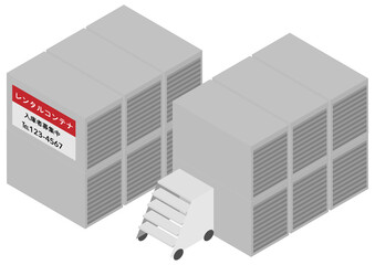 アイソメトリックなレンタルコンテナ
