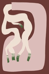 Modern art, abstract silhouettes for interior decoration