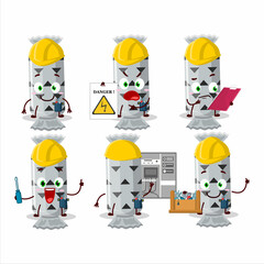 Professional Lineman white long candy package cartoon character with tools