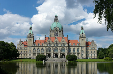 Naklejka premium Panoramic view of Hannover City Hall